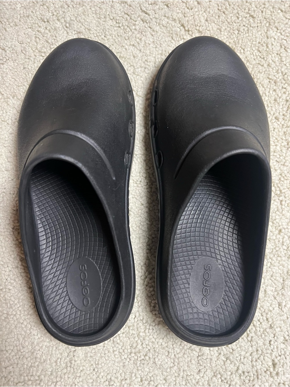 OOFOS OOcloog Clog Womens Size 8 Mens Size 6 Black Slip On Shoes Clogs